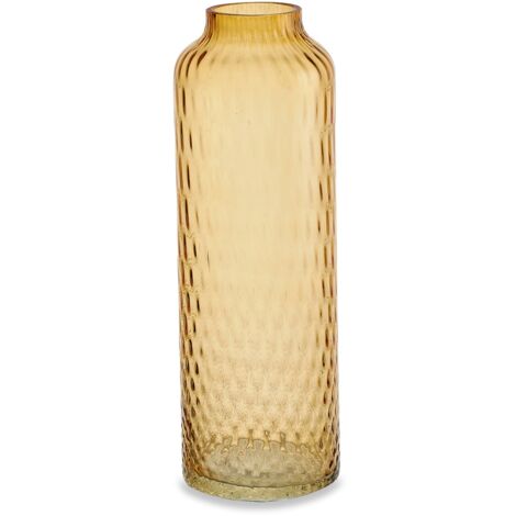 "Vaso artigianale BOTTIGLIA in vetro di Murano ambra 34 cm"