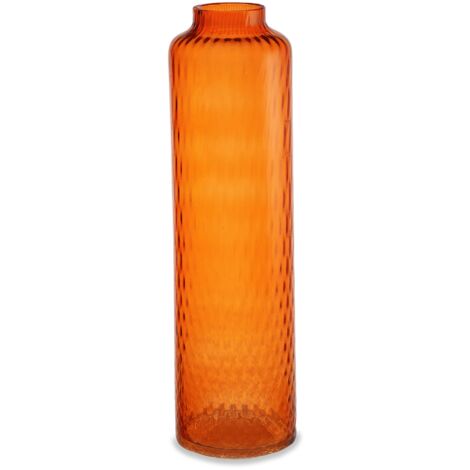 "Vaso artigianale BOTTIGLIA in vetro di Murano arancio 42 cm"