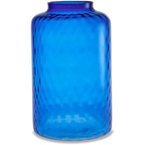"Vaso artigianale BOTTIGLIA in vetro di Murano blu 33 cm"