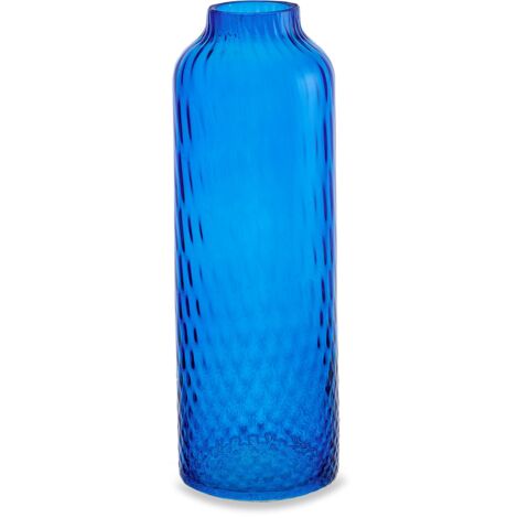 "Vaso artigianale BOTTIGLIA in vetro di Murano blu 34 cm"