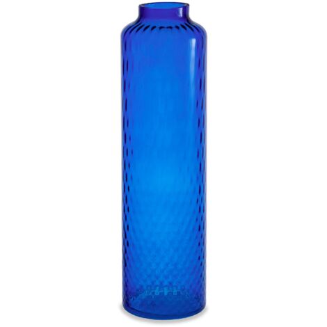 "Vaso artigianale BOTTIGLIA in vetro di Murano blu 42 cm"