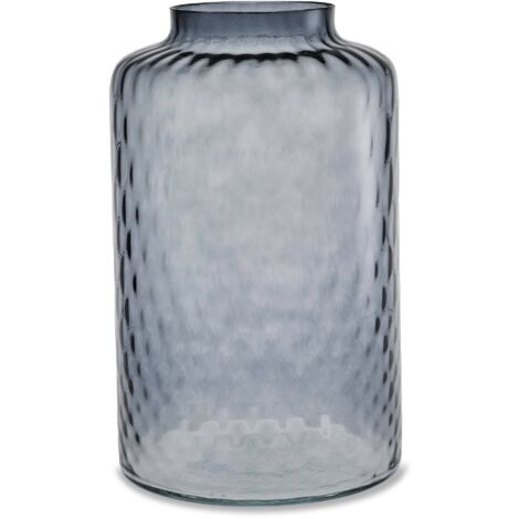 "Vaso artigianale BOTTIGLIA in vetro di Murano grigio freddo 33 cm"