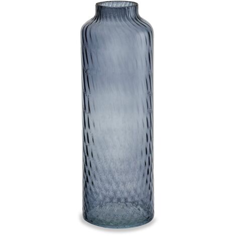 "Vaso artigianale BOTTIGLIA in vetro di Murano grigio freddo 34 cm"