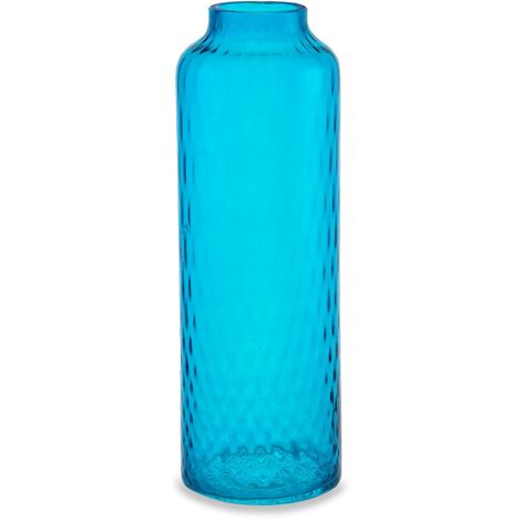 "Vaso artigianale BOTTIGLIA in vetro di Murano turchese 34 cm"