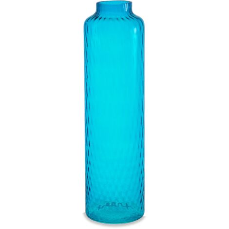 "Vaso artigianale BOTTIGLIA in vetro di Murano turchese 42 cm"