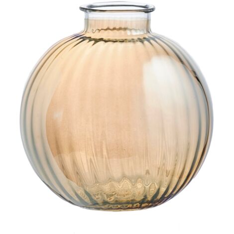 "Vaso artigianale SFERA BEVANDA in vetro di Murano ambra 20 cm."