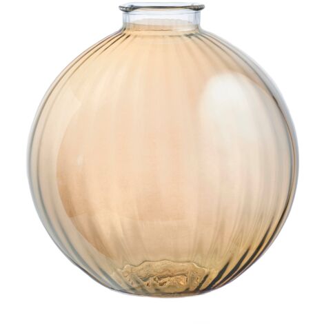 "Vaso artigianale SFERA BEVANDA in vetro di Murano ambra 25 cm."