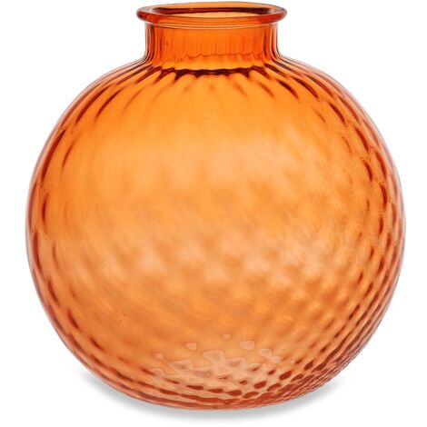 "Vaso artigianale SFERA BEVANDA in vetro di Murano arancio 20 cm"