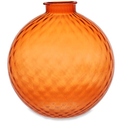 "Vaso artigianale SFERA BEVANDA in vetro di Murano arancio 25 cm"