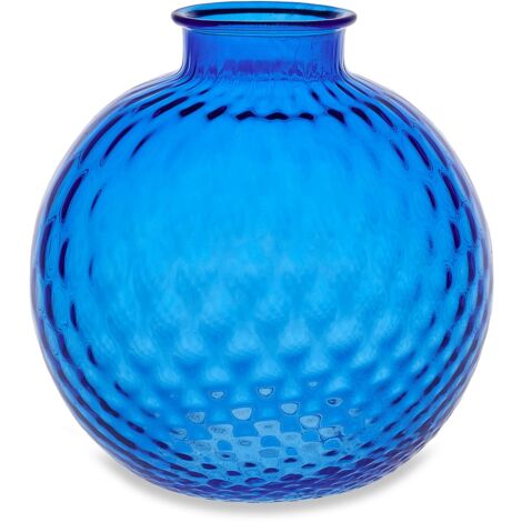 "Vaso artigianale SFERA BEVANDA in vetro di Murano blu 20 cm"