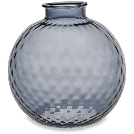 "Vaso artigianale SFERA BEVANDA in vetro di Murano grigio freddo 20 cm"