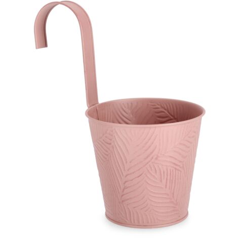 Vaso benji in metallo galvanizzato da esterno Ø 14 x h 24 cm -grigio