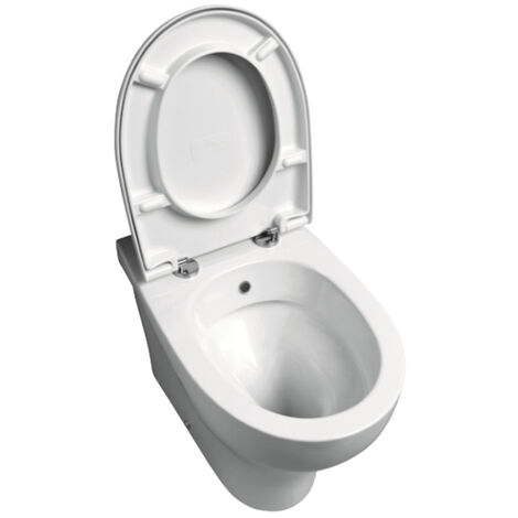 Vaso/Bidet a Terra Accessibile Azzurra Ceramica "Pratica" Bianco Lucido