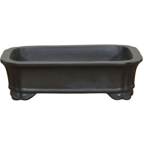 Sottovaso Rettangolare Per Bonsai In Gres Smaltato Azzurro 17,5x12,5x1 Cm - Geosism & Nature BM3S - 2