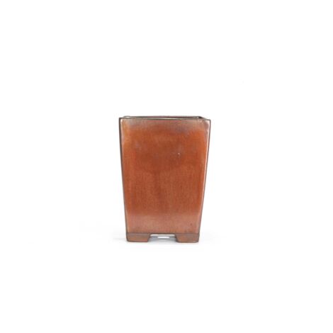 Vaso bonsai smaltato quadrato 18 cm BRONZO