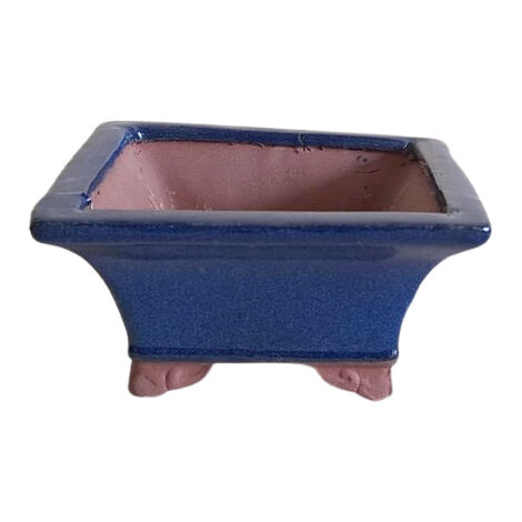 Vaso bonsai smaltato quadrato cm. 12 Blu