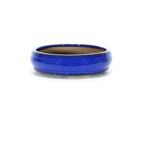 Vaso bonsai smaltato tondo cm. 32 Blu