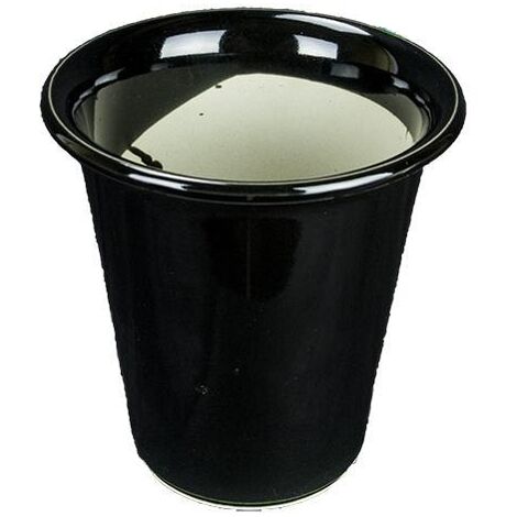 Vaso bonsai tondo alto smaltato nero 18 cm