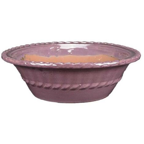 Vaso bonsai tondo smaltato prugna diam. 15 cm