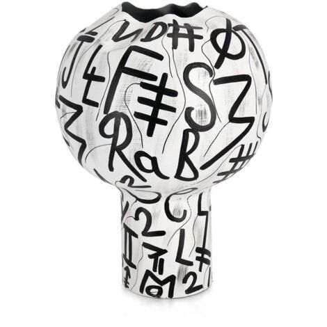 Vaso bottiglia "Raini" in metallo bianco per uso interno ed esterno h 43 cm