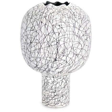 Vaso bottiglia "Raini" in metallo bianco per uso interno ed esterno h 50 cm