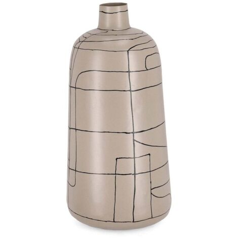 Vaso bottiglia "Siva" in metallo per uso interno ed esterno h 44,5 cm -Beige