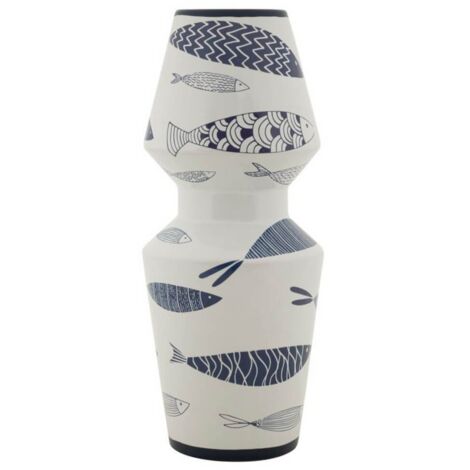 Vaso Ceramica Doppio Pesci cm diam 14X34 - FISH DOUBLE
