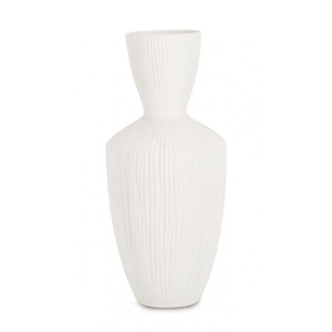 VASO CERAMICA STRIPED BIANCO H.47 BIZZO TTO