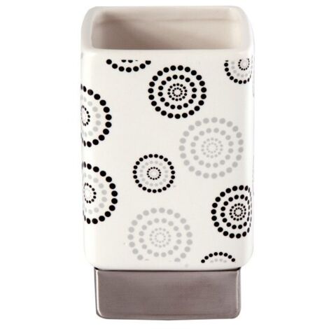 Vaso Cerámico DOTS Gris y Blanco MSV