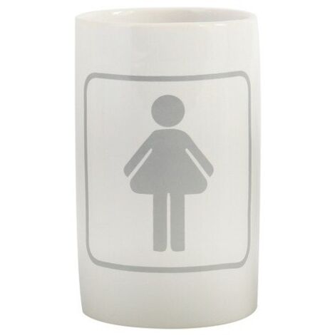 Vaso Cerámico M/F Blanco & Gris MSV