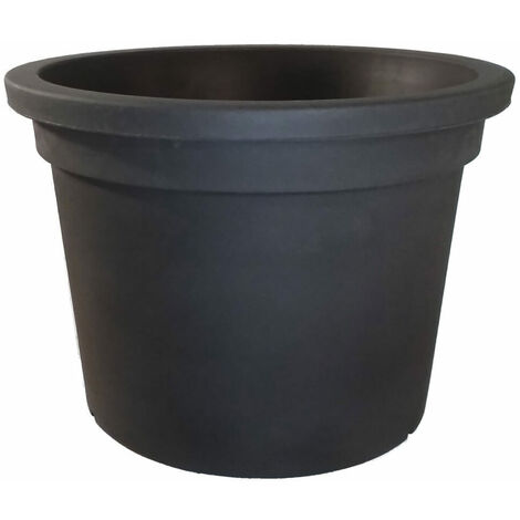 Vaso Cilindrico Ø60 cm in Resina di Polietilene Antracite