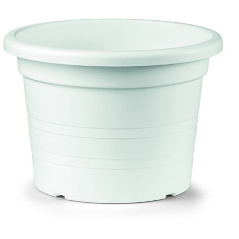 Vaso Cilindro 100 con Rulli Bianco - 100 cm