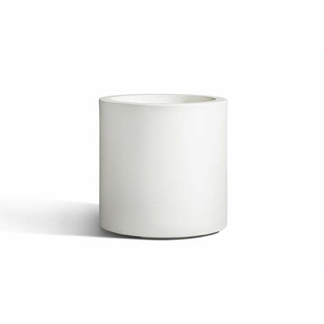 Vaso Cilindro in resina Fenice 42 cm. Bianco