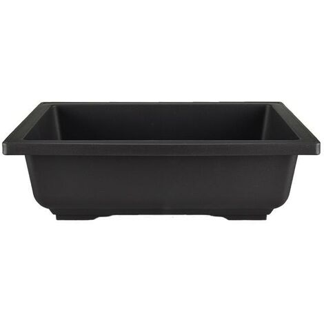 Vaso Cinese rettangolare in plastica nera per bonsai 14x10x5 cm - PL16V