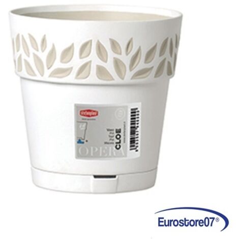 Vaso Cloe con Riserva D'Acqua Ø cm. 25X25 H Col. Bianco