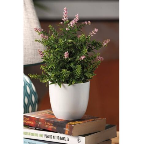 VASO CON FIORI D.9XH26CM IN 4 COLORI