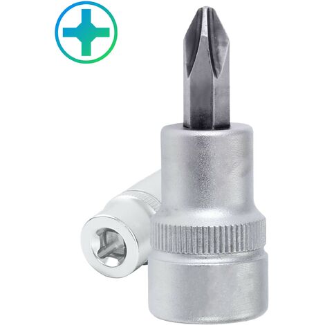 Vaso con punta ESTRELLA PHILIPS de 1/4" acero CRV, medida PH0
