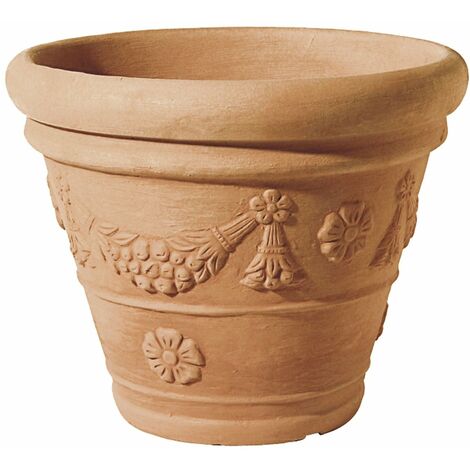 Vaso Festonato con Rosone in Terracotta d'Impruneta