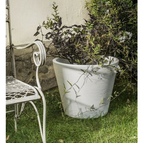 Vaso conico in resina Campanula diam. 52 cm. Bianco