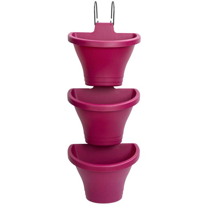 Elho - vaso corsica verticale forest 24CM SET/3 cherry red