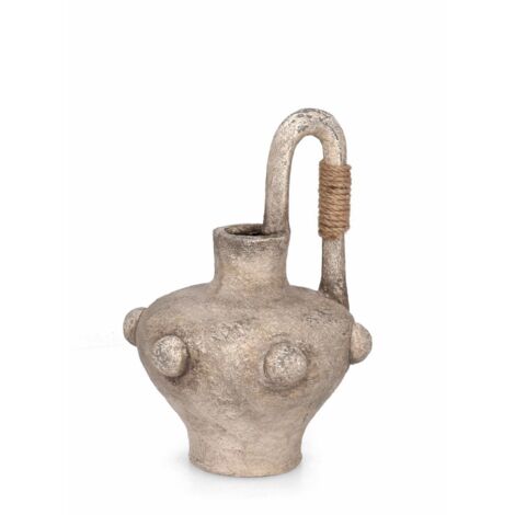 Vaso "Cromite" tondo in magnesia beige per uso esterno -Ø 35 cm