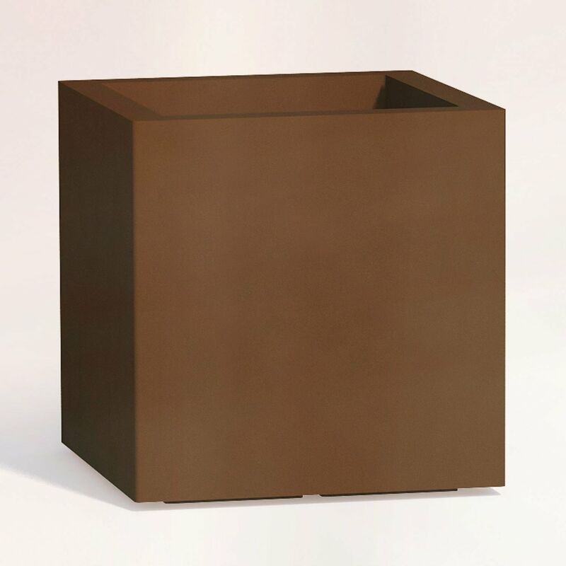 Image of Tekcnoplast - Vaso quadrato in resina h 40 mod. Cube 40x40 cm Bronzo