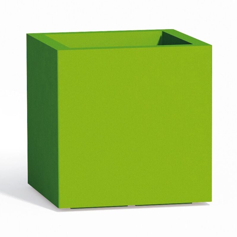 Image of Vaso quadrato in resina h 40 mod. Cube 40x40 cm verde