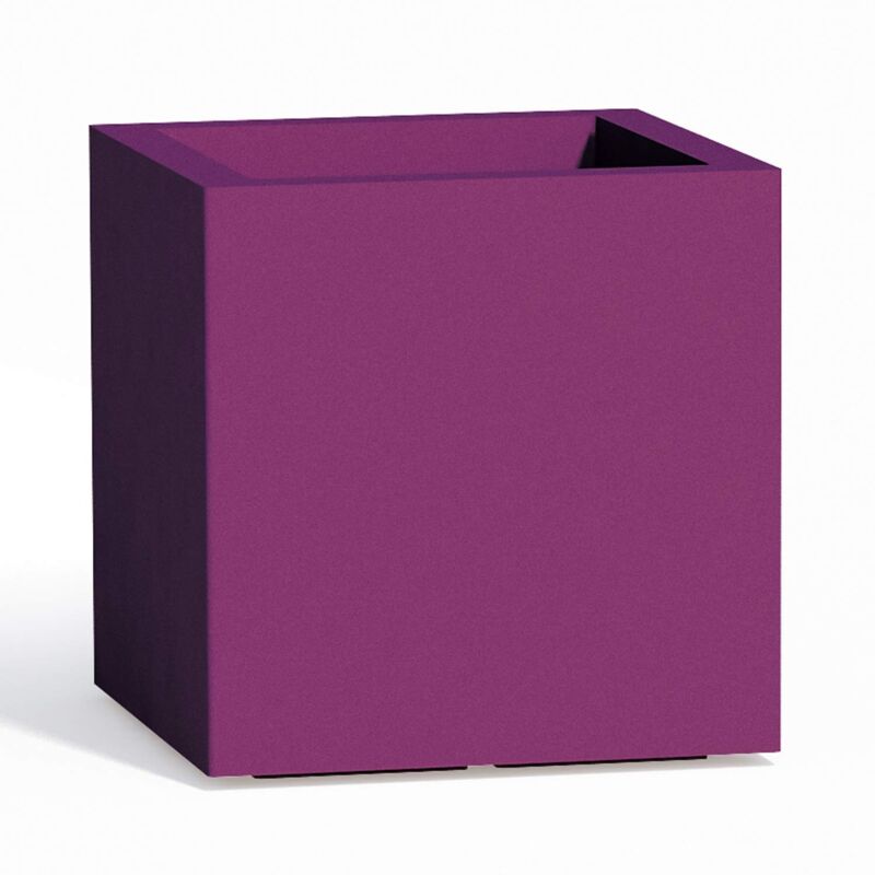 Image of Vaso quadrato in resina h 40 mod. Cube 40x40 cm viola