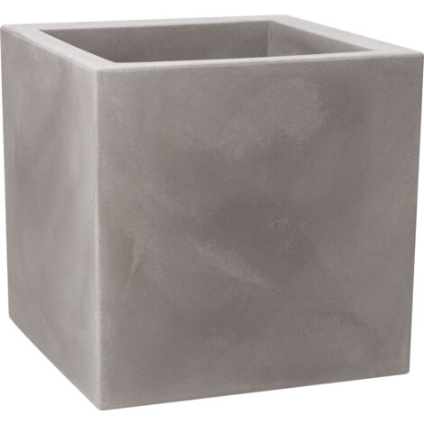 Vaso cubico resina MODUS cm. 40 CENERE