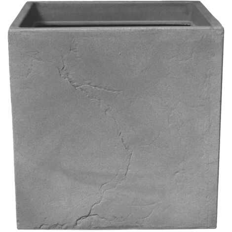 VASO CUBO ARDESIA BASSO 41X41XH15CM COLOR QUARZO