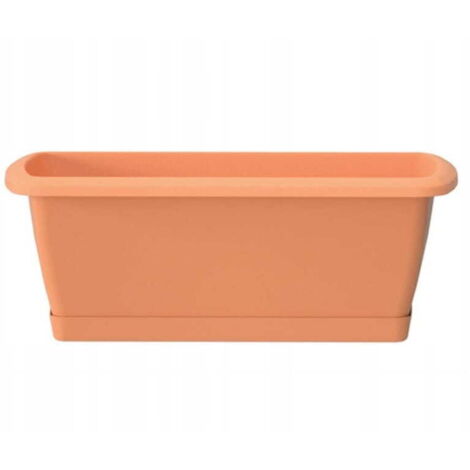 Vaso da balcone in plastica terracotta 39,2x18,4 cm con sottovaso Espana