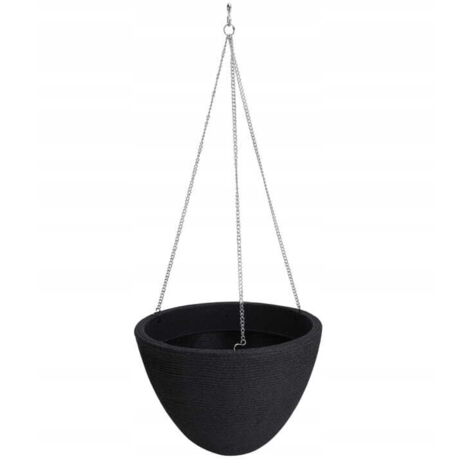 Vaso da balcone sospeso in plastica antracite 33 x 25 cm