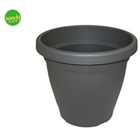 Vaso da Esterno tondo in plastica Verona Antracite 50 cm Veca