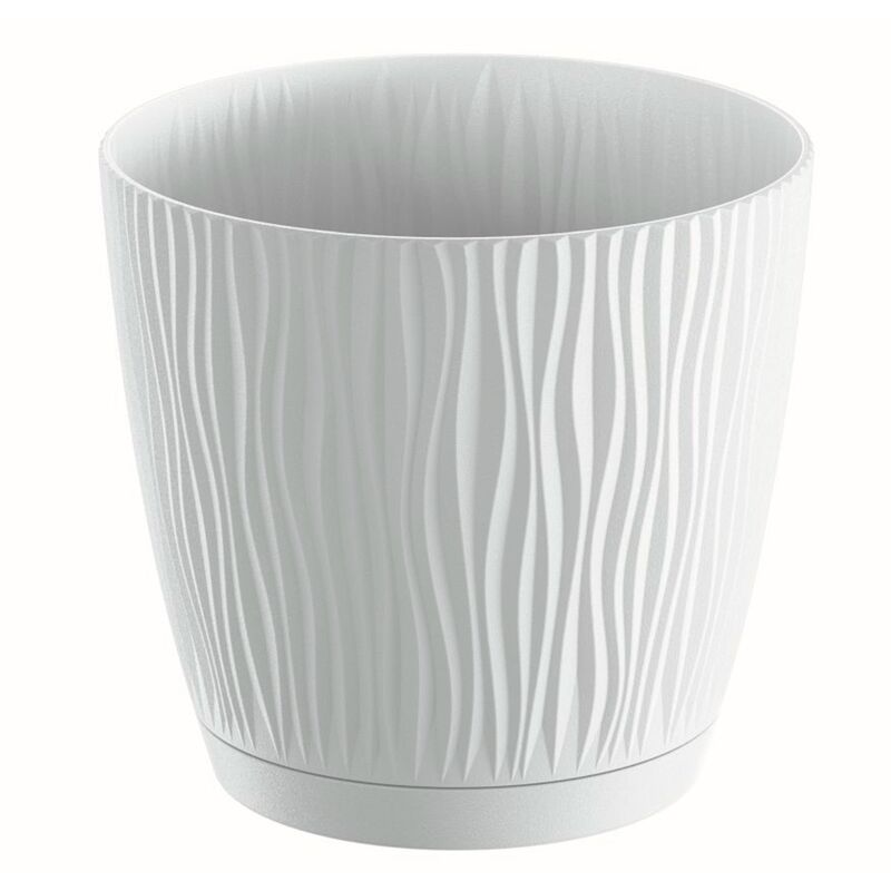 Vaso da fiori 2,3L Sandy p 16,8x16,8x15,7 cm, Bianco - Bianco